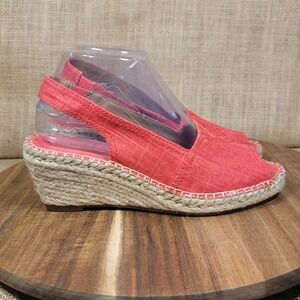 Clarks Artisan Petrina‎ Rhea Sandals Size 7M Espadrille Wedge Peep Toe Slingback